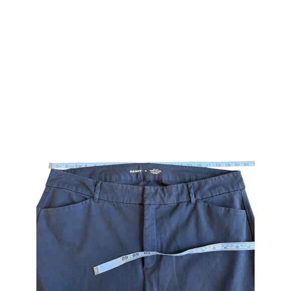 Old Navy Blue High Rise Office Business Career Work Pixie Flare Pants Size 18 - Picture 8 of 11